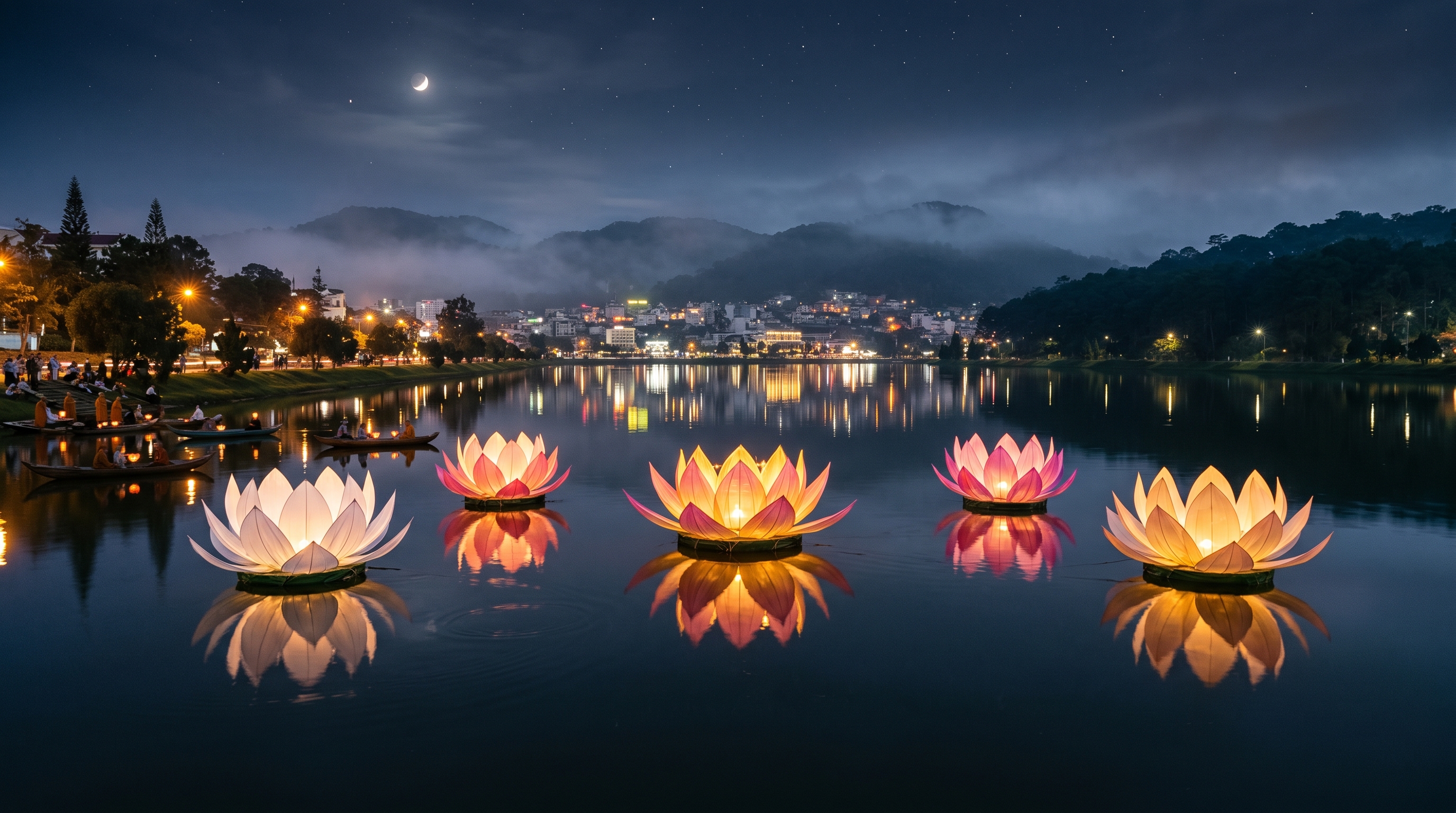 5 Đèn Hoa Đăng<br>Lớn Thả Hồ