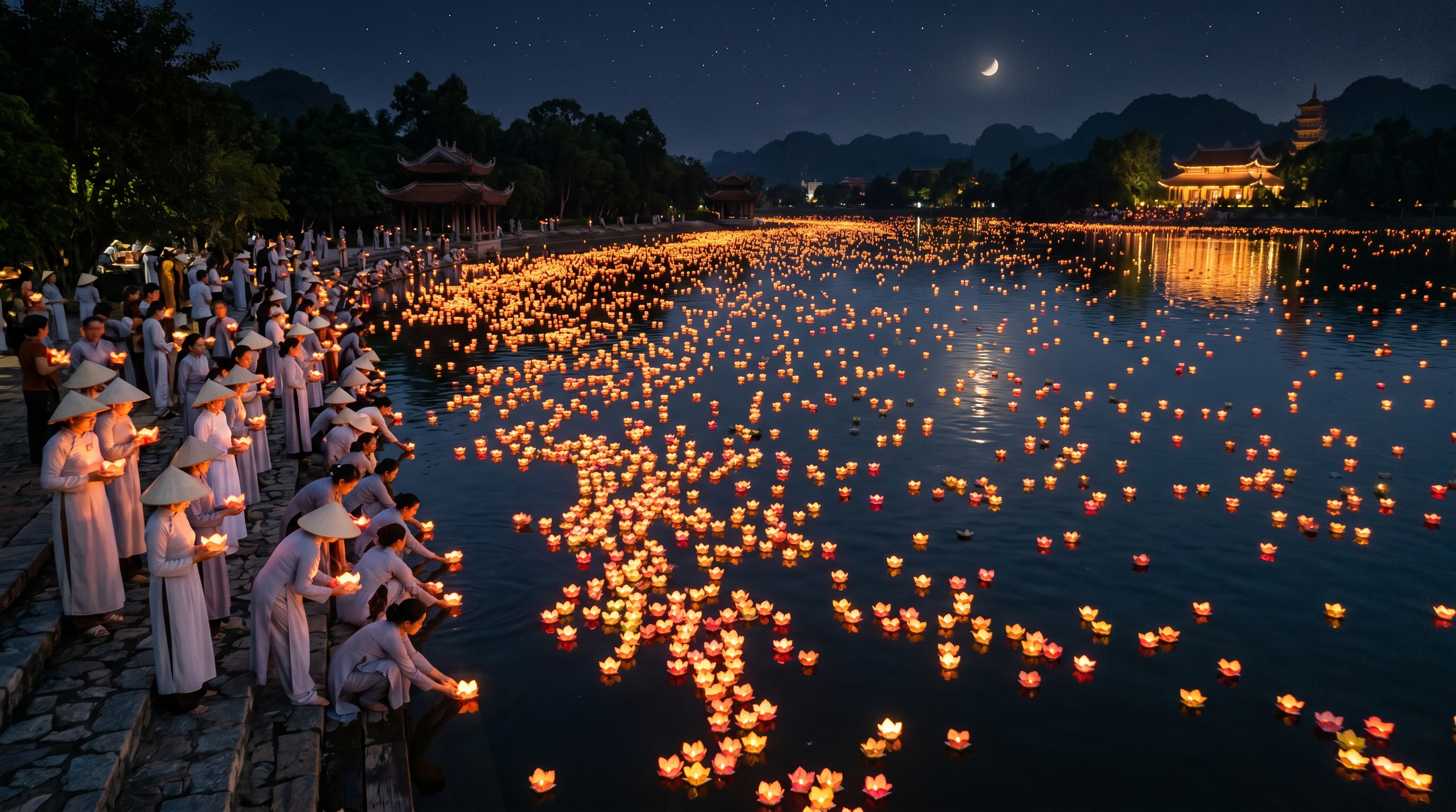Hàng Loạt<br>Hoa Đăng Phật Tử