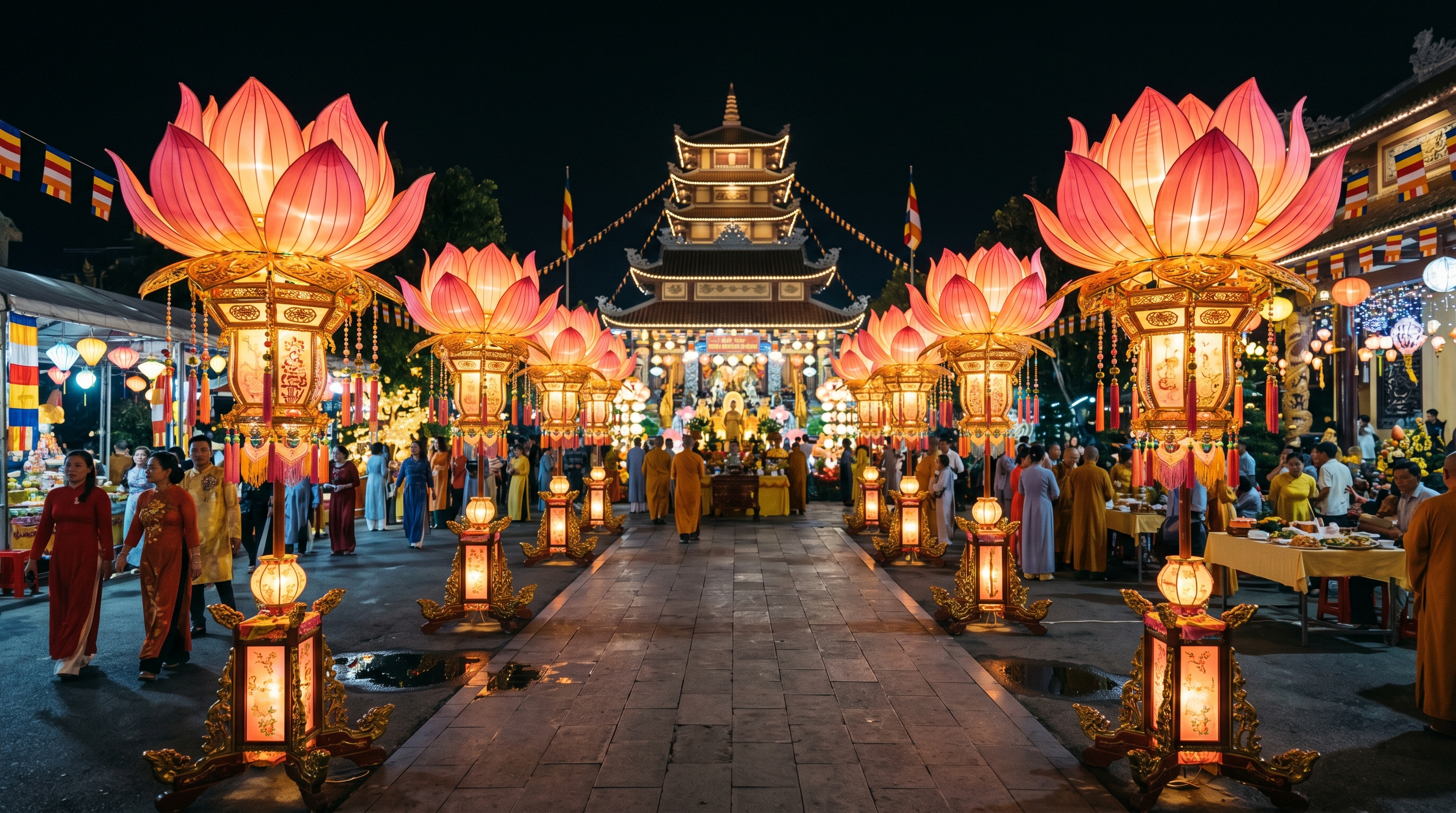 5 Cặp Đèn<br>Hoa Sen 2,5m